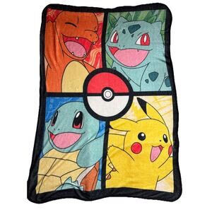 Pokémon Northwest Company Throw Blanket Pikachu Charmander Squirtle Bulbasaur